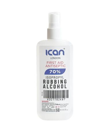 ican london isopropyl rubbing Alcohol 70% First aid Antiseptic Disinfectant 100ml Spray