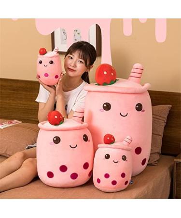 Domeilleur BoBa Plushie 24cm Red Soft Pillow Stuffed Toy | Bubble Tea Cup Shaped Hugging Cushion | Gift for Girlfriend | Skin-friendly Comfortable Cuddle Toy - Buy Online on GoSupps.com