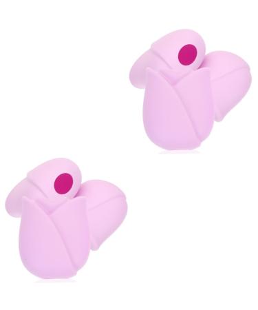 FRCOLOR 6 Pcs Makeup Brush Case Makeup Brush Caps Covers Makeup Brush Guard Silicone Brush Holders Makeup Brush Storage Brush Sleeves Purple Lip Brush Make up Travel