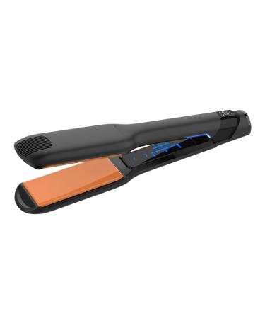 Glampalm 1.5" 501T Hair Iron No.1 Korean Tool with Wide Ceramic Plates Great for Long and Thick Hair Up to 450F Heat with Almost no Damage Light and Ergonomic with Universal Voltage (Black)