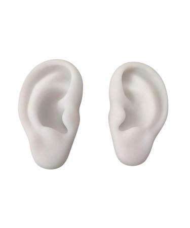 Fhuili simulation ear model artificial simulation human ear model for acupuncture-soft silicone ear model for ear picking practice earring headset display props 1 pair