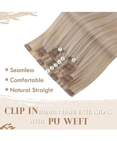 Vivien Clip In Extensions | Real Hair Blonde & Ash Blonde | 22 Inch 140g | #18/613 | Premium Quality Clip-In Hair Extensions - Buy Online on GoSupps.com
