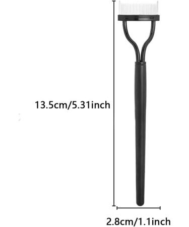 kawehiop Eyelash Brush Lash Comb Black Pink Arc Designed Premium Cosmetic Brushes Tool Stainless Steel Makeup Tools with Protective Shell black - Buy Online on GoSupps.com