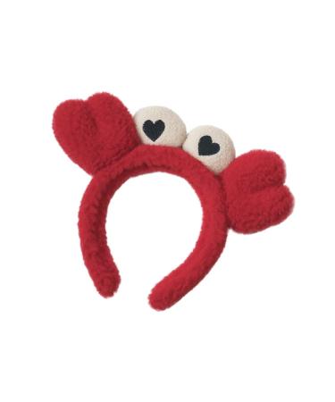 ZHOUMEIWENSP Red Crab claw Headband for Women Girls SPA Skin Care Facial Hair Band Makeup Washing Hair Accessories (Red Crab claw)