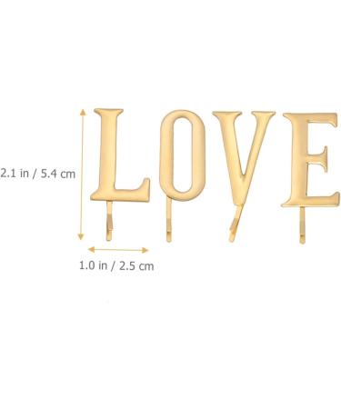 FRCOLOR 1 Set Clip Womens Hair Accessories Bridal Bobby Golden Holiday Barrette Initial Bobby Gold Hair Accessories Headwear for Women Hair Jewels for Women Love Pin Women's Texture Alloy - Buy Online on GoSupps.com