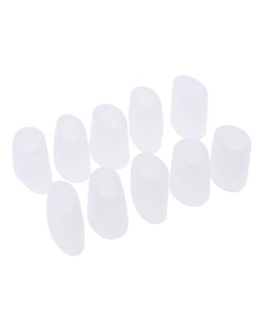 10 Pieces Toe Caps Blisters Protection Suitable for Big and Little Toe (Five Pairs of Toe Sets) - White