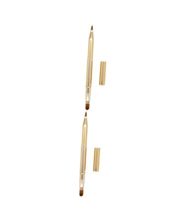 FRCOLOR 2pcs Makeup stick Makeup Accessories Lip Gloss Cosmetic Kit Applicator Concealer Brush lipconcealer makeup lip Eyeliner make up luster 14.5*1*1cmx2pcs Goldenx2pcs