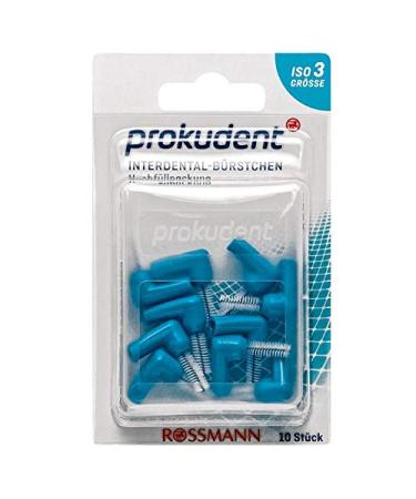Prokudent interdental brush refill pack ISO 3 1 x 10 pieces for the daily cleaning of the interdental spaces plastic coatantelter wire for particularly gentle cleaning