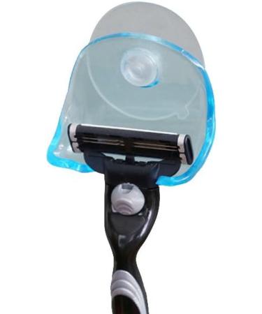 Colorful Suction Cup Razor Holder - No Drilling Blue Transparent Wall Hook for Easy Installation - Buy Online on GoSupps.com