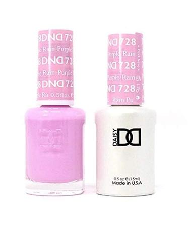 DND Duo 100% Pure Soak Off Gel - All in One - Nail Lacquer and Gel Polish 0.5Oz / 15ml each - (728 - Purple Rain)