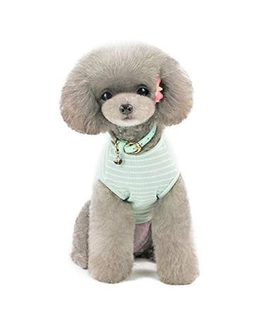 Pet heroic cute striped pet pullover cat sweater small dog sweater small dog sweater puppy sweater dogs clothes for small dogs pink red blue gray - weight 1.2-9.0 kg grass l