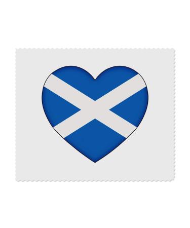 Azeeda 2 x Scotland Flag Heart Microfiber Glasses Cleaning Cloths (LC00019846)