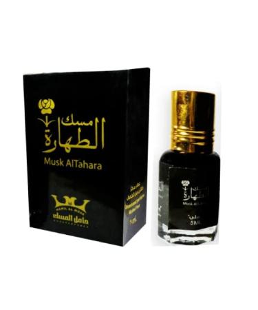 2Pcs Women Pure Saudi Altahara Body White 5 ml Alcohol Free (2 Bottle 10 ml) (Black Musk)