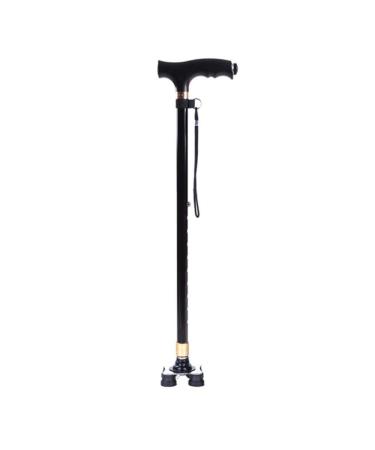 Older Crutches Canes/Crutches 4 Legged with Led Light Ergonomic Height Adjustable Handle for Older Men Arthritis Elderly Injured Women Black Cane Senior Grandma Grandpa Practical Everything is fine