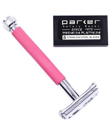Shop Parker 29L Pink Long Handle Butterfly Double Edge Safety Razor for Women - Includes 5 Premium Blades | International Shipping Available - Buy Online on GoSupps.com