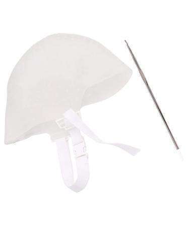 LALAFINA 2 Sets Silicone Highlighter Cap Bear Ears Clips Hats Hair Coloring Hat Hair Dye Tools Hair Coloring Kit Diy Highlight Hat Caps Clamshell Head Cap Silica Gel Frosted White