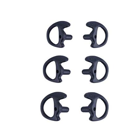 KS K-STORM Two Way Radio Ear Mold Replacement Soft Silicone Ear Insert for Acoustic Coil Tube Earpiece (Black, 3 Pair Large,Medium,Small) Black 3 Piece Assortment
