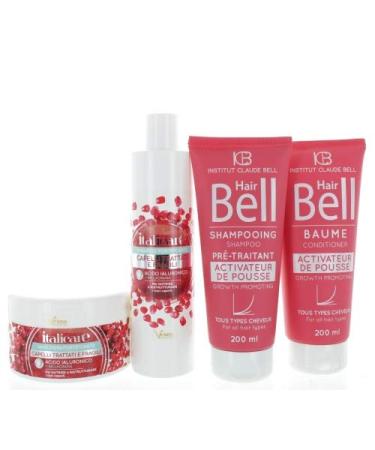 Veana Hyaluronic shampoo for hair + hair mask with pomegranate (2 x 300 ml) + HairBell shampoo and conditioner (2 x 200 ml) for treated fine or damaged hair to revive hair 3 times faster.