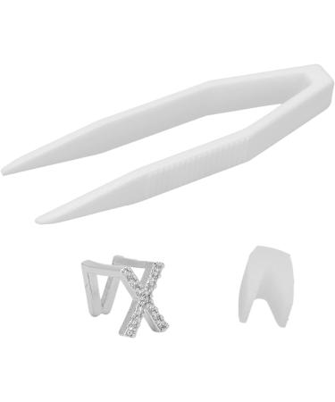 Plated English Letter X Teeth Brace Metal Fashionable Teeth Decoration Jewelry for Party (Silver Color) - Buy Online on GoSupps.com