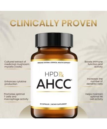HPD Rx Premium AHCC 1100mg Shiitake Mushroom Supplement | Natural Immunity Booster | Supports Natural Killer Cell Activity | Clinically Proven | 30-Day Supply 90 Count - Buy Online on GoSupps.com