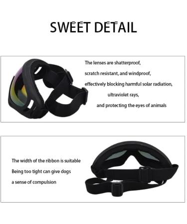 Jiamian Pet Sunglasses for Dogs - Waterproof UV Protection Adjustable Straps for Medium & Large Breeds - Anti-Fog & Windproof Black2 - Buy Online on GoSupps.com