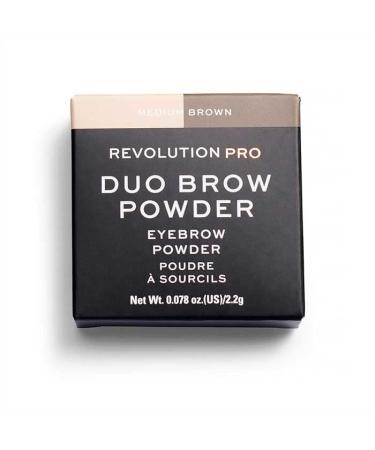 Revolution Pro Duo Brow Powder Eyebrow Eyeshadow - Medium Brown | Buy Internationally for Perfect Brows - Buy Online on GoSupps.com