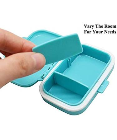 Small Pill Box Supplement Case - Travel Medication Organizer with 3 Compartments | Daily Vitamin Carry Case (Pink White Blue Green) - Perfect for Pocket or Purse - Buy Online on GoSupps.com