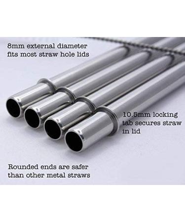 Safer Rounded End Stainless Steel Metal Straws for Mason Jars - Combo Pack with Cleaning Brush and Bag (6 Pack) - Buy Online on GoSupps.com