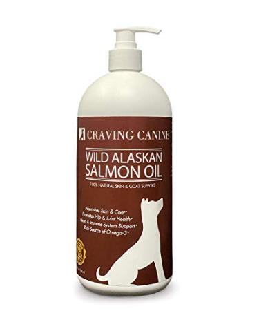 Craving Canine Salmon Oil for Dogs - Less Shedding & Licking. Omega 3 Fish Oil Great for Pill-Spitting Dogs. Vitamin E to Reduce Skin Flakiness. Ideal Fish Oil for Dogs Needing Coat Improvement. 32 oz