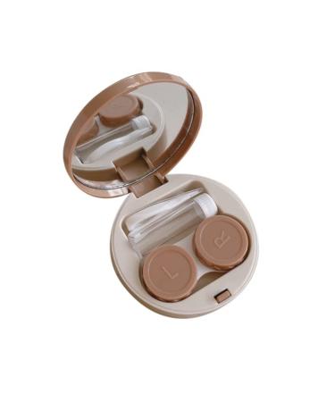 Duehut HLLMX 2 PCS Contact Lens Case Contact Lens Travel Case Container Holder Storage Box Portable Contact Lens Container Soak Storage Kit for Travel&Home (White,Khaki) - Buy Online on GoSupps.com
