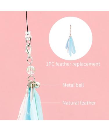 Interactive Cat Feather Toy with Retractable Teaser Wand - 2 Natural Feathers - For Indoor Cats and Kittens - Buy Online on GoSupps.com