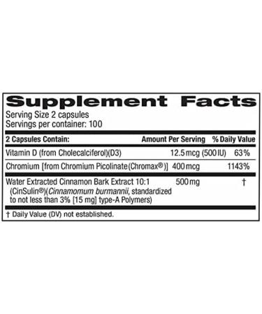 trunature Advanced Strength CinSulin 500 mg 200 vegetarische capsules - Buy Online on GoSupps.com