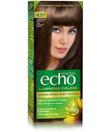 FARCOM Echo hair color with natural olive extract and vitamin C 60ml (6.57 chocolate dark blonde) - Buy Online on GoSupps.com