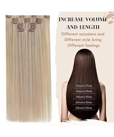 Vivien Clip In Extensions | Real Hair Blonde & Ash Blonde | 22 Inch 140g | #18/613 | Premium Quality Clip-In Hair Extensions - Buy Online on GoSupps.com