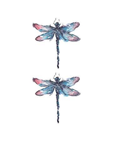 Dragonfly Temporary Tattoo Sticker Set - Watercolor Waterproof Body Art for Women, Girls, and Kids - Pack of 12 - Buy Online on GoSupps.com