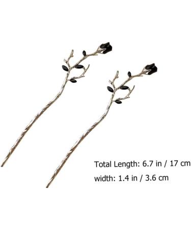 Lurrose 2 Pieces Metal Hair Stick Vintage Flower Hair Sticks Chinese Hair Sticks Hair Pin Retro Hair Stick Hair Accessories Headpiece for Girls Women DIY Hair Accessories Gift - Buy Online on GoSupps.com