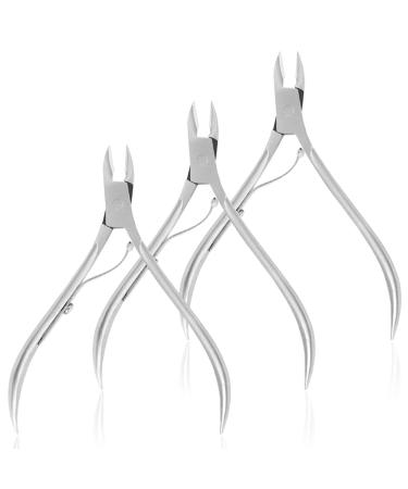 3 Pieces Cuticle Trimmer  Pointed Blade Cuticle Nippers  Stainless Steel Cuticle Nipper Cuticle Cutter for Fingernails Toenails and Dead Skin