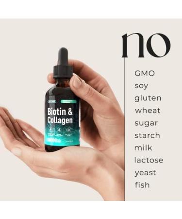 MOONRIN Biotin & Collagen Liquid Drops - 15000mcg Hair Skin Nails Vitamins - Fast Growth & Absorption - 2 Fl Oz - Buy Online on GoSupps.com