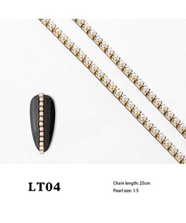 25cm Nail Art Metal Pearl Chain - Glitter Accessories for DIY Manicure | Gold & Silver Nail Decoration - Buy Online on GoSupps.com