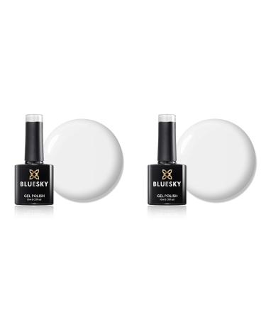 Bluesky Gel Nail Polish Studio White 80526 French French Manicure Light White Long Lasting Chip Resistant 10 ml (Requires Drying Under UV LED Lamp) (Pack of 2) Studio White 10 ml (Pack of 2)