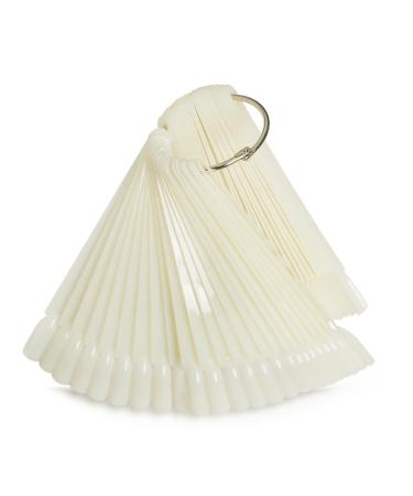 50 pieces of nail tips |Nagel display |Nail display swatches with iron ring nail |Nail Tip Art Display Set Nail Art Praxis Tool Set Suit for Beginners |Nagel Salon Exercises (Natural)