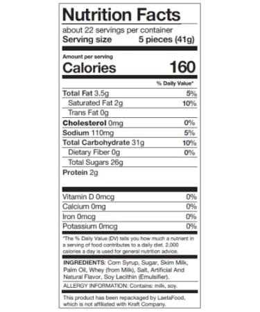LaetaFood Kraft Classic Chewy Caramel Squares Candy  Individually Wrapped (2 Pound Bulk Pack) - Buy Online on GoSupps.com