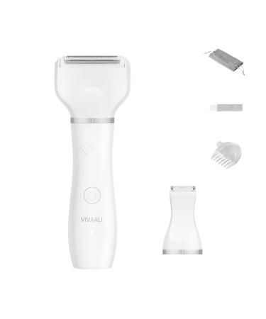 Electric Bikini Trimmer for Women, 3 in 1 Lady Clipper Pubic Hair Groomer Painless Hair Removal Razor Body Shaver Portable Ladies Shaver with 2 Trimmer Heads, IPX7 Waterproof Model B