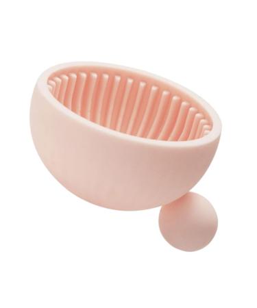 Ipetboom 1pc Silicone Scrub Pad Braces Cleaner Brush Cleaning Plate Brush Cleaner Mat Hair Brush Cleaner Cleaning Brush Scrubber Mat Make up Silica Gel Makeup Brush Cleaning Board Pink