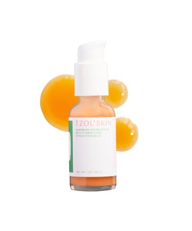 TZOL SKIN - Caribbean Dream Serum - CC Serum - Vitamin C & Hyaluronic Acid - Citrus Stem Cells - Hydrating - For Dark Spots - Evens Skin Tone - No Paraben Silicones & Sulfates - Vegan - Cruelty Free