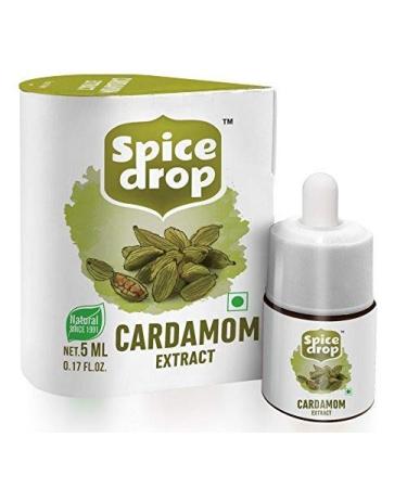 Spice Drop Cardamom Extract - Tea, Coffee, Cooking, Baking, Dessert | Premium Quality & Rich Aroma | Pure Whole Green Cardamom Pod Extract | No Added Color or Preservative | Vegan (0.17oz, Pack of 1) Cardamom Extract 0.17