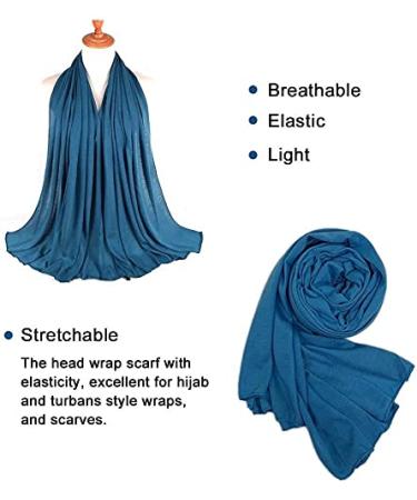 4 Pack Stretch Jersey Turban Head Wrap Scarf Set for Women - African Headwraps in Black, Dark Grey, Light Brown, and Blue - Buy Online on GoSupps.com