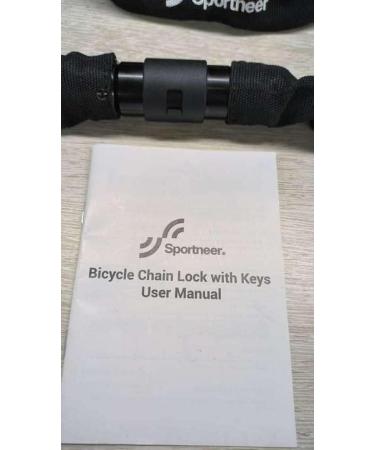 Sportne High-Safety Bicycle Lock - 8mm Hardened Steel Chain Lock for Motorcycle Bike Door Fence Grill & Scooter - Includes 2 Keys - Black 100cm - Buy Online on GoSupps.com