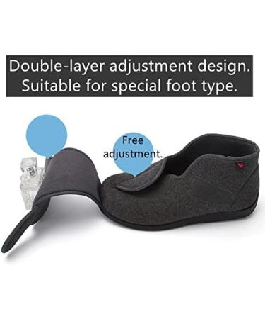 Women's Diabetic Slippers | Comfortable Furry Home Shoes for Arthritis & Edema | Memory Foam | Black 10 Wide - Buy Online on GoSupps.com