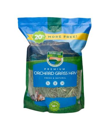 Round Lake Farm Timothy Hay and Orchard Grass for Guinea Pigs Rabbits Chinchillas Premium Quality and Excellent Source of Fiber No Additives or Preservatives (Orchard Grass 18oz)